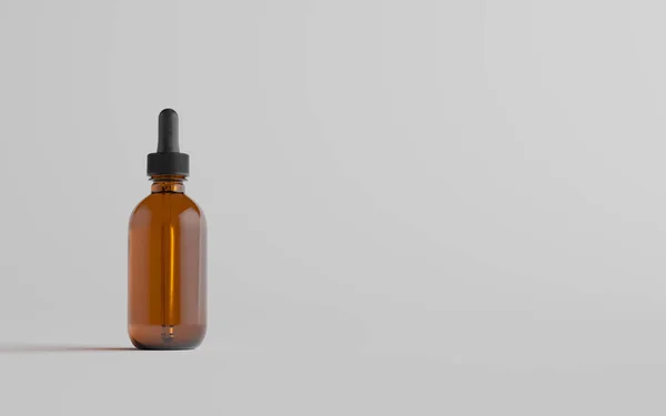 Amber Glass Dropper Bottle Mockup Een Fles Illustratie — Stockfoto