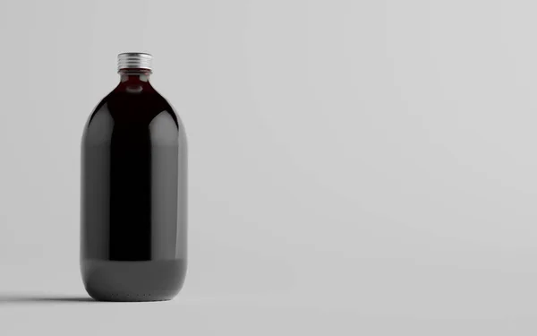 Cold Brew Coffee Amber Brown Large Glass Bottle Packaging Mockup — 스톡 사진