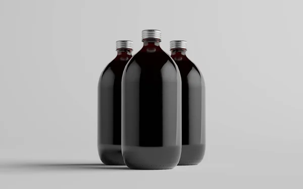 Κρύο Καφέ Ζυθοποιίας Amber Καφέ Μεγάλο Γυάλινο Μπουκάλι Συσκευασία Mockup — Φωτογραφία Αρχείου