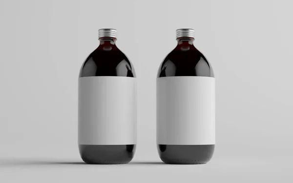 Cold Brew Coffee Amber Brown Large Glass Bottle Packaging Mockup — Stock Fotó