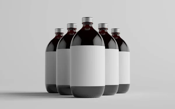 Cold Brew Coffee Amber Brown Large Glass Bottle Packaging Mockup — Stockfoto