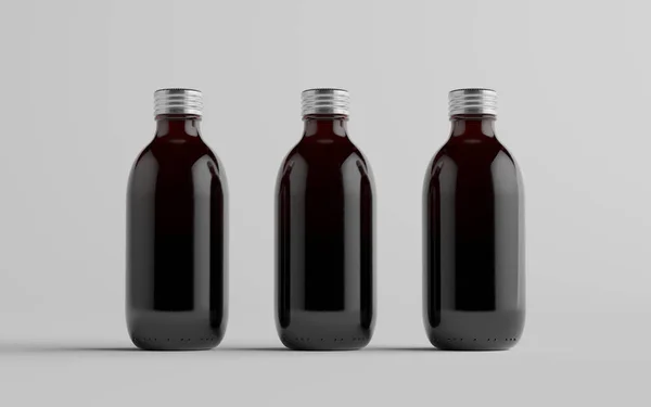 Cold Brew Coffee Amber Brown Medium Glass Bottle Packaging Mockup — стокове фото