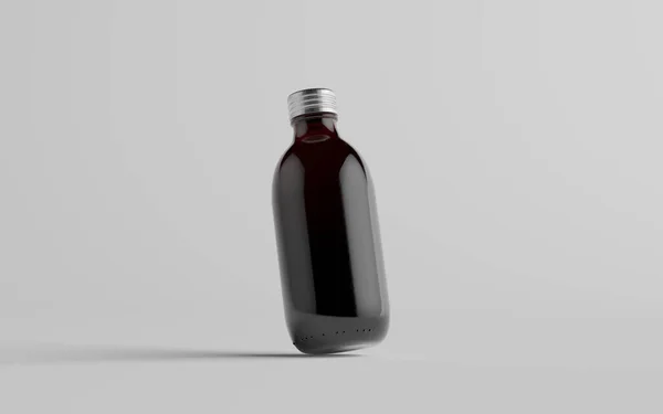 Холодный Кофе Янтарь Коричневый Средней Стеклянной Бутылки Упаковки Макет Одна — стоковое фото