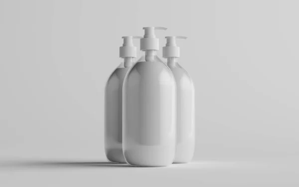 Διαφανές Πλαστικό Μπουκάλι Αντλία Mock Υγρό Σαπούνι Shampoo Dispenser Τρία — Φωτογραφία Αρχείου