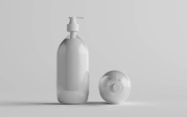 Διαφανές Πλαστικό Μπουκάλι Αντλία Mock Υγρό Σαπούνι Shampoo Dispenser Δύο — Φωτογραφία Αρχείου