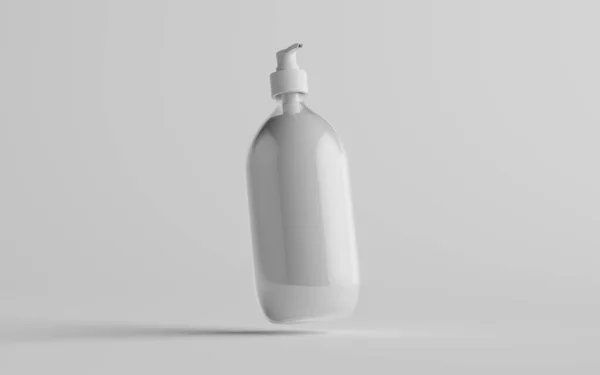 Botella Bomba Plástico Transparente Mock Jabón Líquido Dispensador Champú Una — Foto de Stock