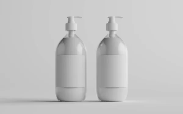 Şeffaf Plastik Pompa Sıvı Sabun Şampuan Söndürücü Şişe Blank Label — Stok fotoğraf