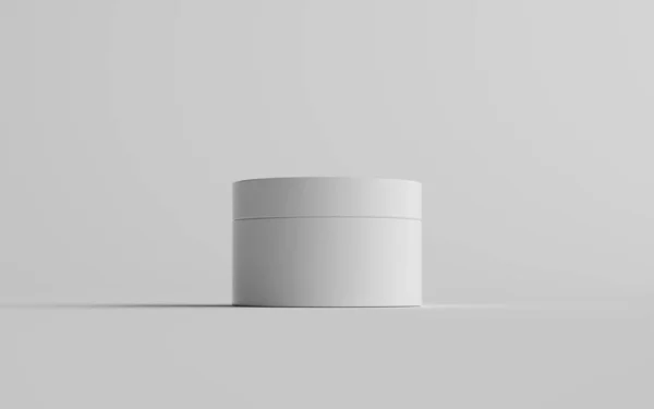 Білий Пластиковий Косметичний Jar Mockup One Jar Ілюстрації — стокове фото