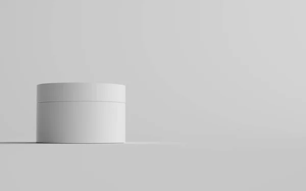 White Plastic Cosmetic Jar Mockup One Jar Ilustrasi — Stok Foto