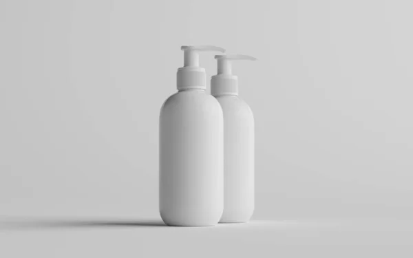 Bílé Plastové Čerpadlo Láhev Mock Tekuté Mýdlo Sanitizer Šampon Dávkovač — Stock fotografie
