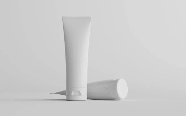250Ml化粧品クリームチューブパッケージモックアップ 2チューブ 3Dイラスト — ストック写真