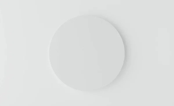 Ürün Podyumu Beyaz Silindir Podyumu Beyaz Arkaplan Düz Yerde Görüntü — Stok fotoğraf
