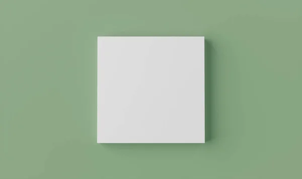 Podium Προϊόν Λευκό Τετράγωνο Βάθρο Πράσινο Φόντο Επίπεδη Lay Εικονογράφηση — Φωτογραφία Αρχείου