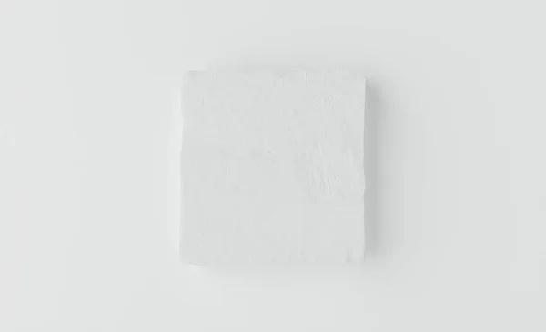 Podium Produto White Square Podium Fundo Branco Flat Lay Illustration — Fotografia de Stock