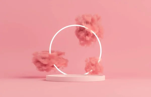 Produkt Podium Pink Podium Bewölkt Rosa Hintergrund Illustration lizenzfreie Stockbilder