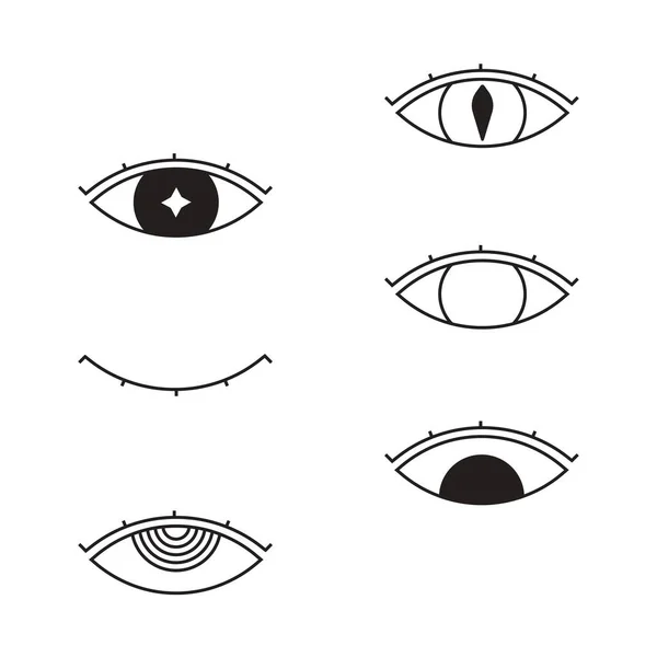 Jednoduché Minimalistické Černobílé Kreslené Oko Vektoru — Stockový vektor