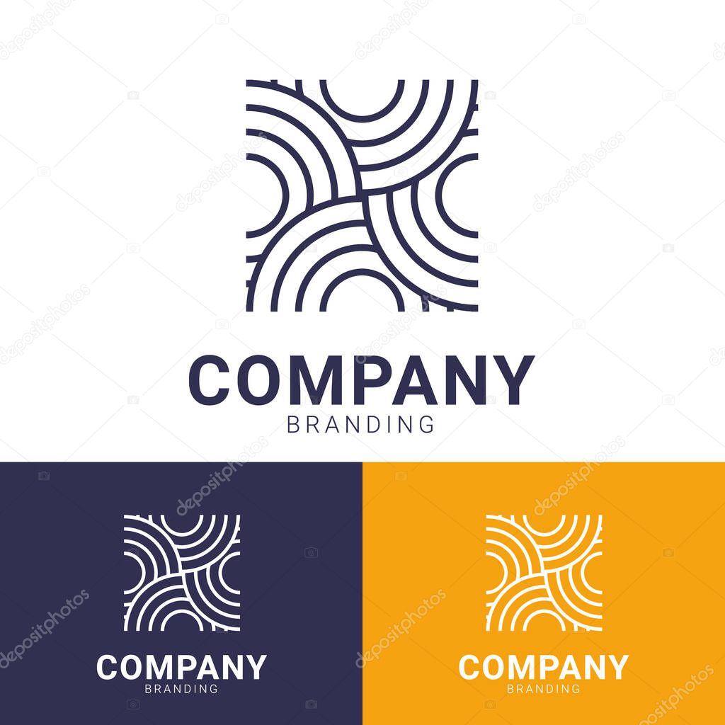 Circular Company Logo - Minimalist Line Art Representation