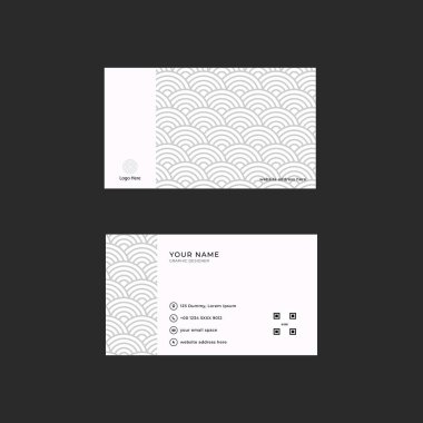Minimalist gri dalga desenli modern yatay kart şablonu
