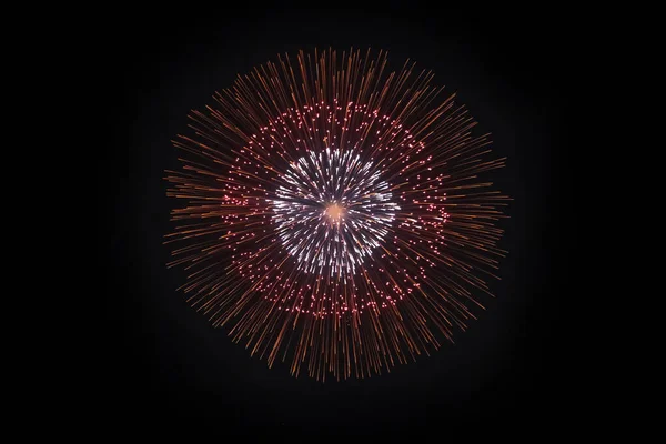 Feuerwerk Isoliert Auf Schwarzem Hintergrund — Stockfoto