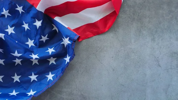 Estados Unidos Bandera América Sobre Fondo Gris Espacio Copia Para — Foto de Stock