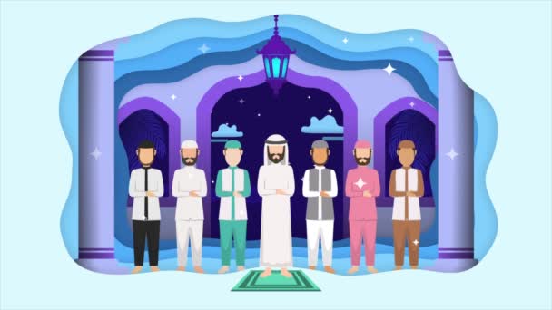 Eid Adha Mubarak Eid Celebrations Animation Religious Stock Footage Islamic — 비디오