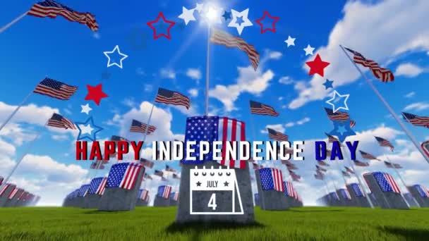 Día Independencia Julio América Estados Unidos América Eventos Festivos Imágenes — Vídeo de stock