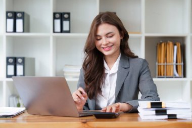 Yönetici iş adamları mali müfettişler hesap bakiyesi raporları hazırlıyorlar. İç Gelir ve Muhasebe kavramı.