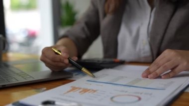 Asyalı İş Kadını ya da Muhasebeci, hesap makinesi, hesap, denetim ve tasarruf kavramında hesap ve evrak işleriyle matematik ve analiz yapar.