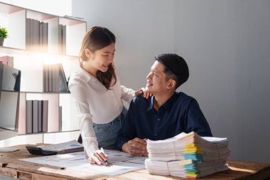 Group of Business accounting brainstorming and discussing fund investment at meeting. marketing plan in meeting room, investment concept