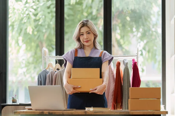 Trabajadores Autónomos Pequeñas Medianas Empresas Que Trabajan Hogar Concepto Negocio — Foto de Stock