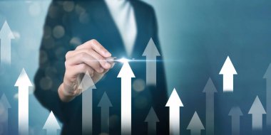 Büyüme iş grafiği finans veri diyagramı kavramı finansal yatırım ekonomisi analiz tablosu veya kâr ekonomik stratejisi başarı hedefi motivasyon geliştirme.