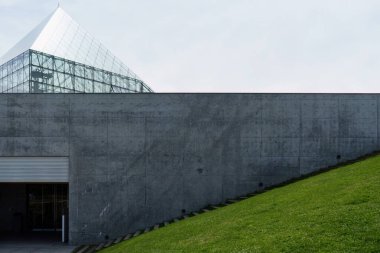 SAPPORO, JAPAN - 01 MAY 2024 : The symbol of Moerenuma park, the glass pyramid Hidamari.