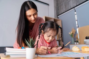 Şefkatli bir anne, kızına zevkle mektup yazıp çizerek, yaratıcılığı ve eğitici gelişimi teşvik ederek lüks çalışma alanlarında yardımcı olur..