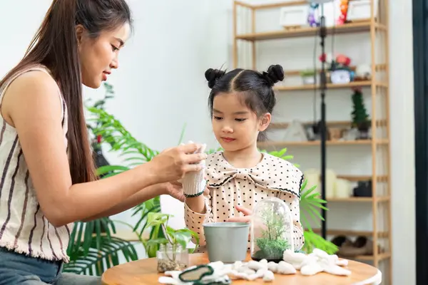 Bir annenin kızına bitkilerle ilgilenmesi için yardım ettiği doğa ve aile birliğine olan sevgisini arttırdığı dokunaklı bir an..