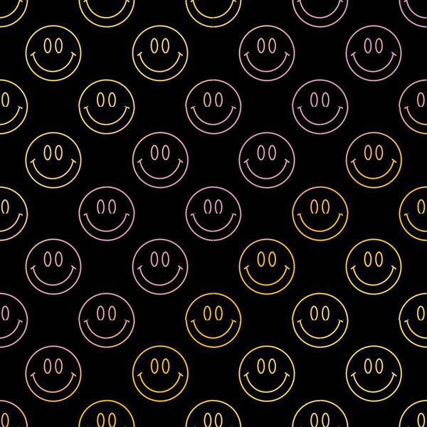 seamless background with circles, circles smile, hand drawing,