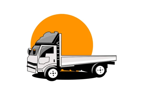 Ilustracja Ciężarówka Przyczepą Rysunek Ręczny Transport — Zdjęcie stockowe