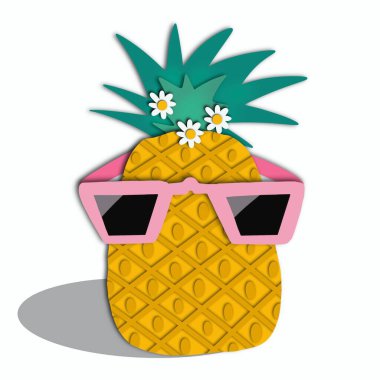 Resim ananas meyveleri, el çizimi, ananas, element.,