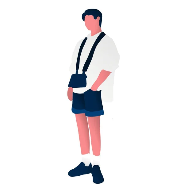 Привлекательная Иллюстрация Демонстрирует Высокого Стильного Молодого Человека Уверенно Носящего Пару — стоковое фото