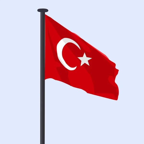 Türk Bayrak Vektörü Llüstrasyonu — Stok Vektör