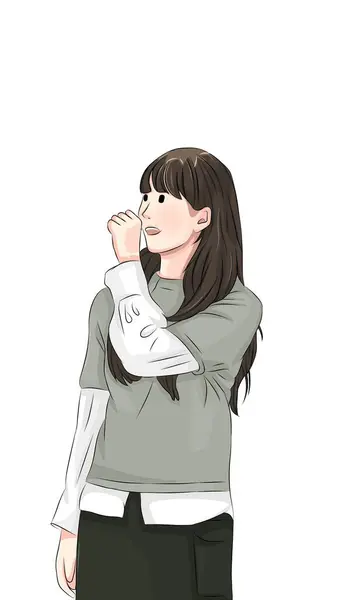 Laughing Teenage Girl Illustration — Stock Photo, Image