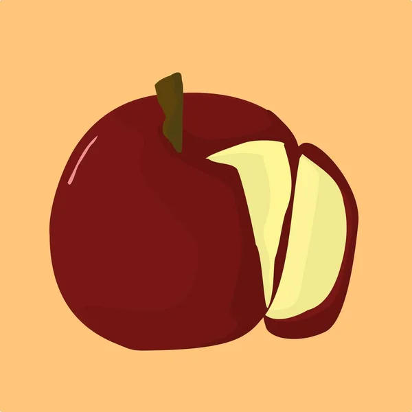 Halbierte Red Apple Vector Illustration — Stockvektor