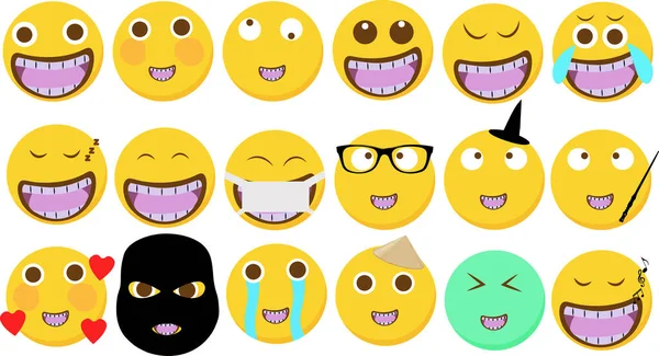 Cara Emojis Estilos Diferentes Humor Diferente — Fotografia de Stock