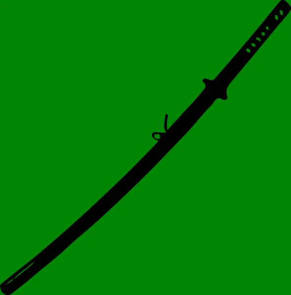 Espada Samurai Está Num Stripper Preto Branco — Fotografia de Stock