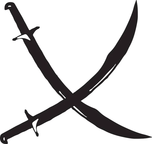 Las Espadas Gemelas Cruzadas Son Blanco Negro —  Fotos de Stock
