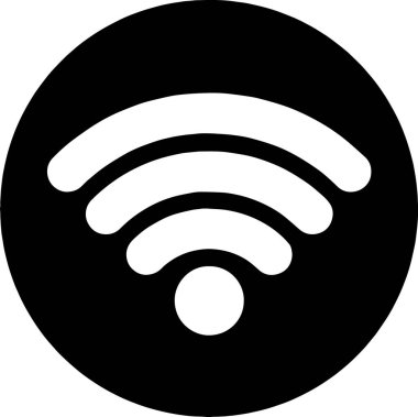 Siyah dairesel arkaplan ile siyah beyaz kablosuz sinyal resmi