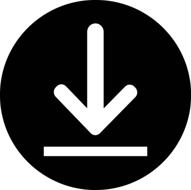 Beyaz indirme tuşu, siyah çember