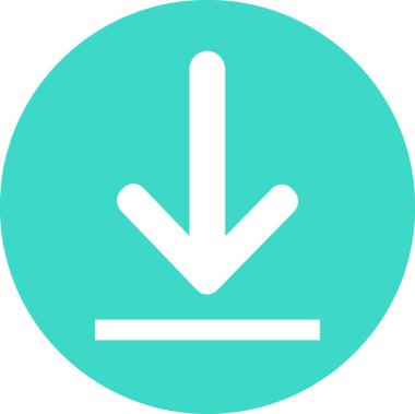 Yeşil daire 1 ile beyaz indirme düğmesi