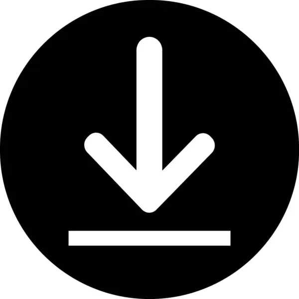 Белая Кнопка Загрузки Черный Круг — стоковое фото