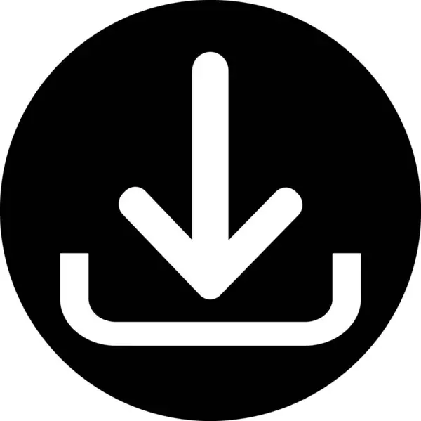 ホワイトダウンロードボタン ブラックサークル1 — ストック写真