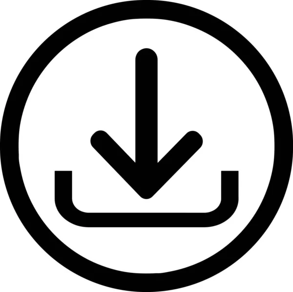 ブラックダウンロードボタン ホワイトサークル — ストック写真